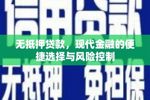 学甲无抵押贷款，现代金融的便捷选择与风险控制