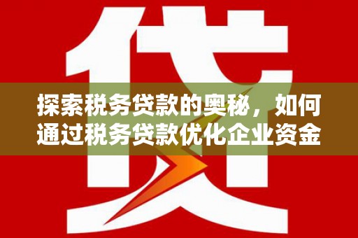汐止探索税务贷款的奥秘，如何通过税务贷款优化企业资金流