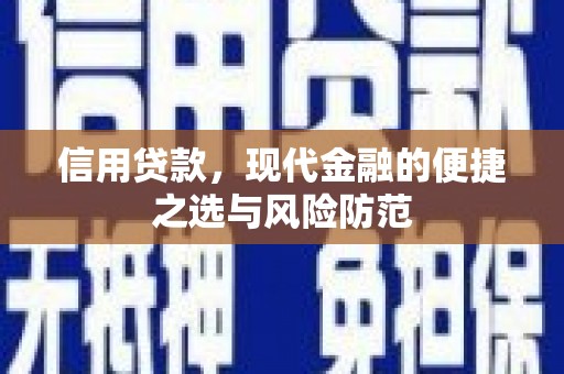 横县信用贷款，现代金融的便捷之选与风险防范