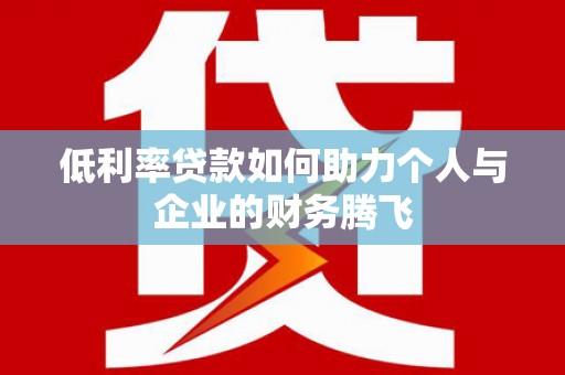 和布克赛尔低利率贷款如何助力个人与企业的财务腾飞